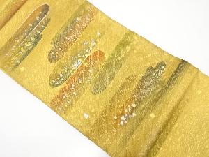 アンティーク　佐賀錦　ヱ霞に箔散らし模様刺繍袋帯(材料)